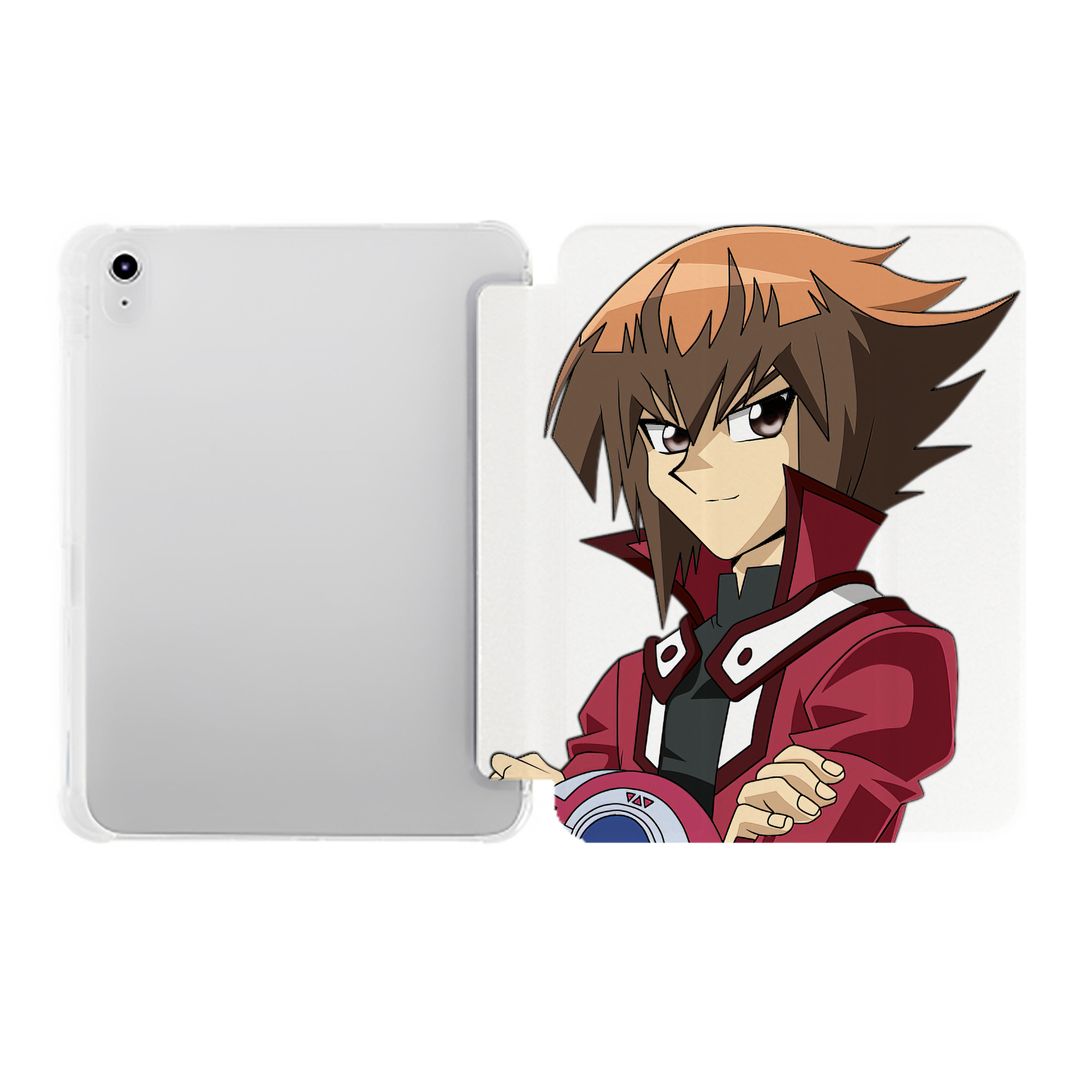 （画像用） 遊☆戯☆王 Yu-Gi-Oh! IPad ケース ペン収納付き 三つ折りスタンド PUレザー×シリコン 対応機種9.5/10.5/10.9インチ